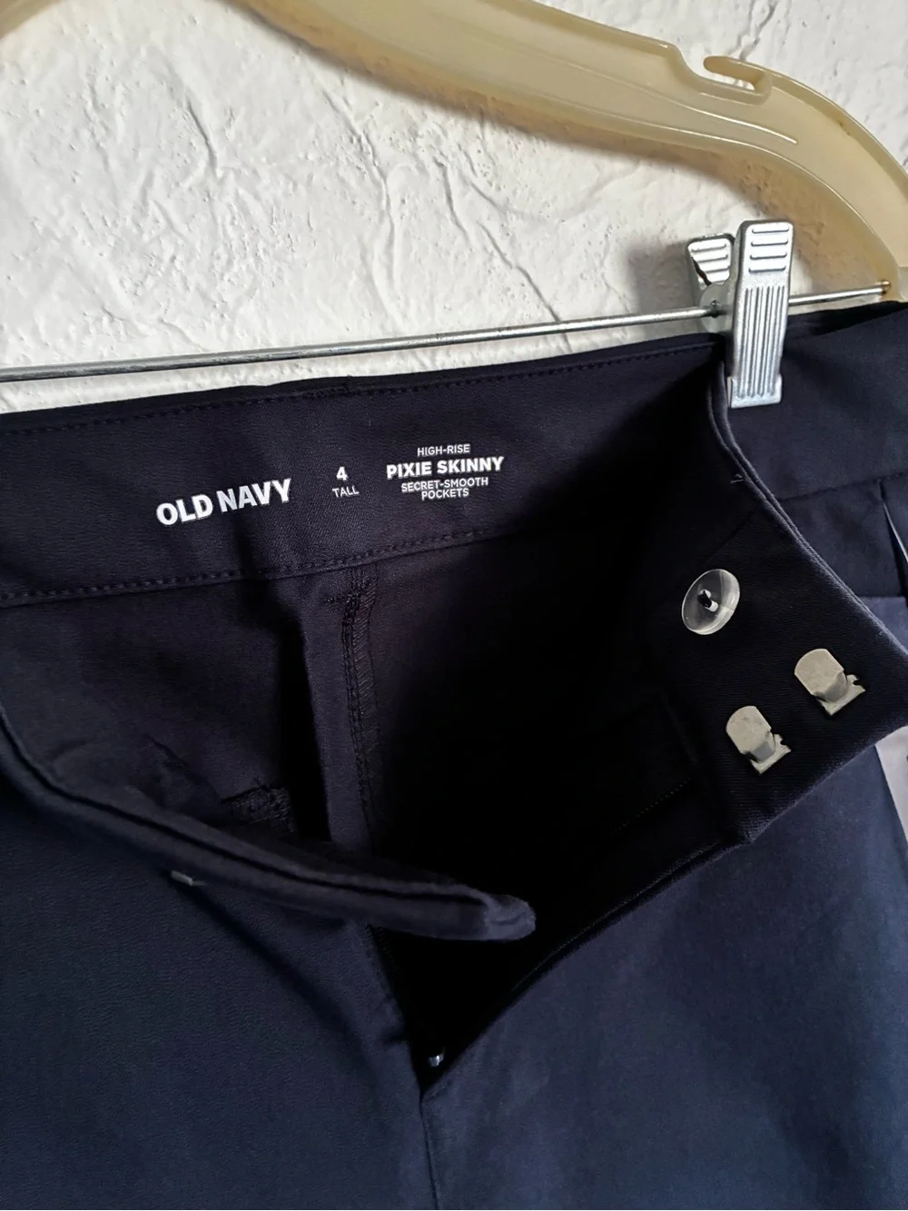Old Navy Navy Blue High-Waisted Pixie Skinny Ankle Pants - Picture 3 of 5